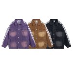 画像7: 3 line denim G jacket baseball uniform jacket blouson　ユニセッ クス男女兼用3本ラインデニムGジャンジャケットスタジアムジャンパー スタジャン ジャケットブルゾン (7)