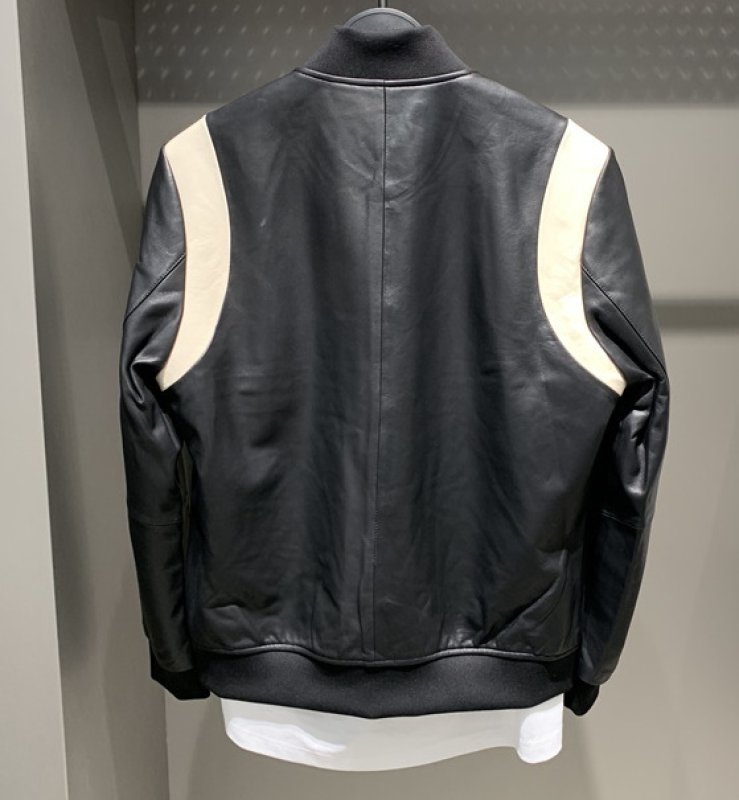 画像4: new fashion stitchingl eather baseball uniform jacket blouson ユニセッ クス男女兼用ステッチレザージャケットスタジアムジャンパー スタジャン ジャケットブルゾン (4)