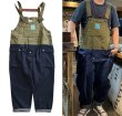 画像3: Unisex Color-blocking overalls denim jumpsuit Pants  ユニセックス 男女兼用 カラーブロッキング オーバーオール デニムジャンプスーツパンツ (3)