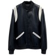 画像1: new fashion stitchingl eather baseball uniform jacket blouson　ユニセッ クス男女兼用ステッチレザージャケットスタジアムジャンパー スタジャン ジャケットブルゾン (1)