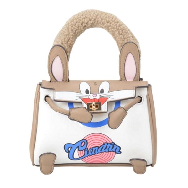 画像1: Bugs Bunny  Tote Bag with Cheese Strap ラビット うさぎ  チーズショルダーストラップ付 トートバッグ  (1)