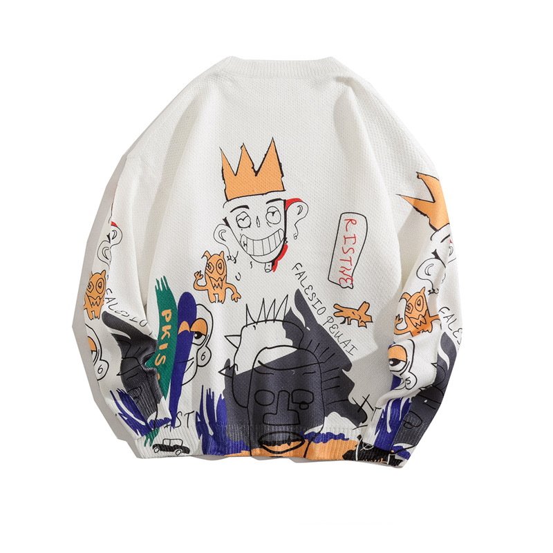 画像3: hip hop graffiti sweater　 男女兼用 ユニセックスヒップホップ落書きセーター プルオーバニット (3)