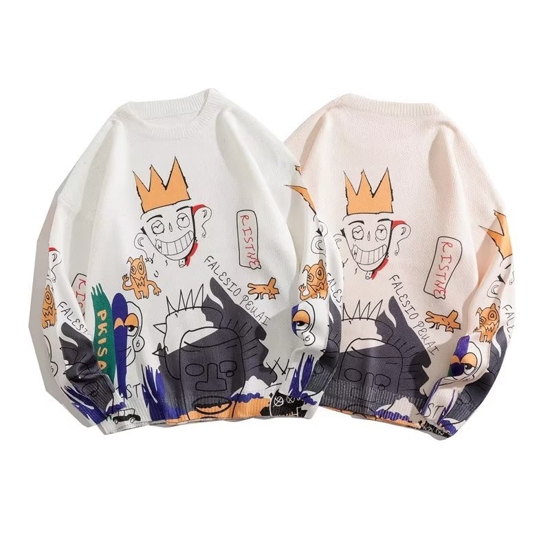 画像6: hip hop graffiti sweater　 男女兼用 ユニセックスヒップホップ落書きセーター プルオーバニット (6)