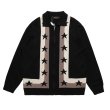 画像1: Star Braid & Back Baroque Logo Zipper Cardigan Sweater jacket blouson　ユニセッ クス男女兼用スター編み込み＆バックバロックロゴジッパーカーディガンセーター ジャケット (1)
