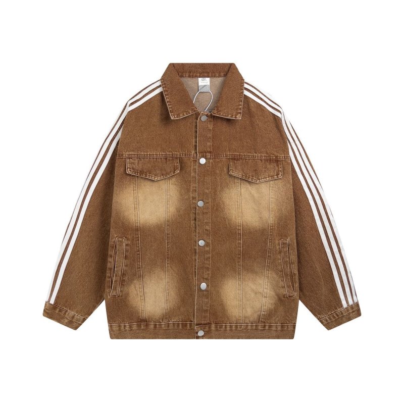 画像3: 3 line denim G jacket baseball uniform jacket blouson ユニセッ クス男女兼用3本ラインデニムGジャンジャケットスタジアムジャンパー スタジャン ジャケットブルゾン (3)