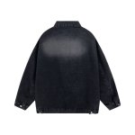 画像4: 3 line denim G jacket baseball uniform jacket blouson　ユニセッ クス男女兼用3本ラインデニムGジャンジャケットスタジアムジャンパー スタジャン ジャケットブルゾン (4)