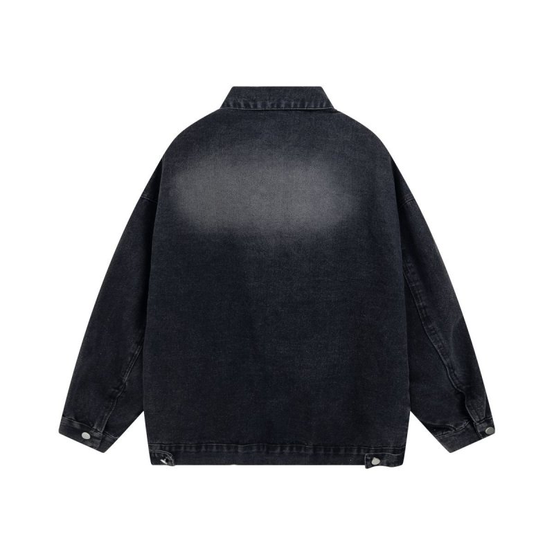 画像4: 3 line denim G jacket baseball uniform jacket blouson ユニセッ クス男女兼用3本ラインデニムGジャンジャケットスタジアムジャンパー スタジャン ジャケットブルゾン (4)