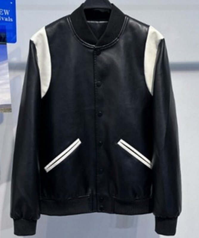 画像3: new fashion stitchingl eather baseball uniform jacket blouson ユニセッ クス男女兼用ステッチレザージャケットスタジアムジャンパー スタジャン ジャケットブルゾン (3)
