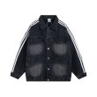 画像12: 3 line denim G jacket baseball uniform jacket blouson　ユニセッ クス男女兼用3本ラインデニムGジャンジャケットスタジアムジャンパー スタジャン ジャケットブルゾン (12)