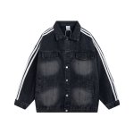 画像12: 3 line denim G jacket baseball uniform jacket blouson　ユニセッ クス男女兼用3本ラインデニムGジャンジャケットスタジアムジャンパー スタジャン ジャケットブルゾン (12)