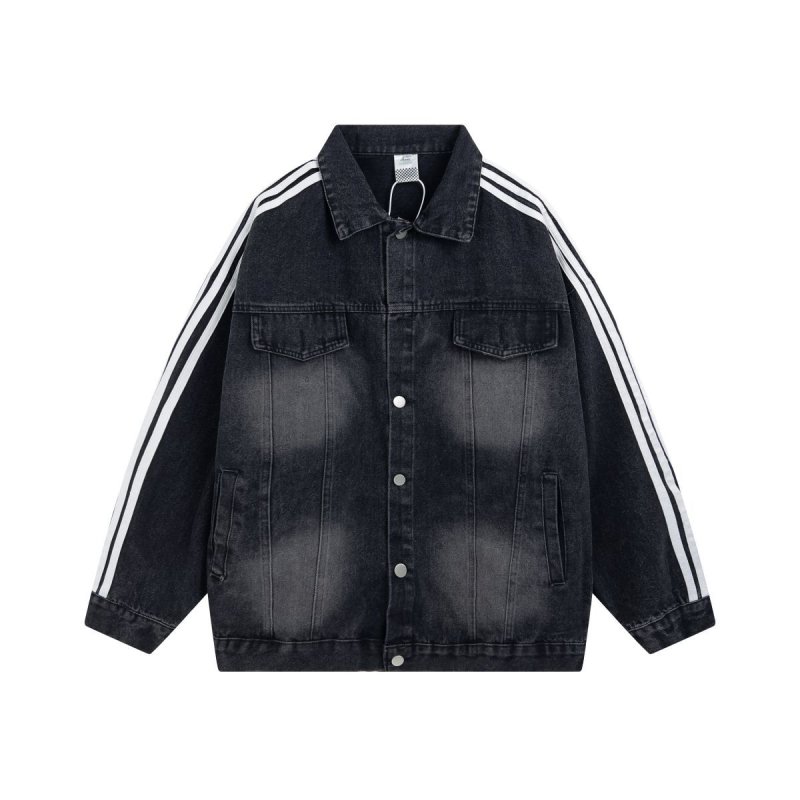 画像12: 3 line denim G jacket baseball uniform jacket blouson ユニセッ クス男女兼用3本ラインデニムGジャンジャケットスタジアムジャンパー スタジャン ジャケットブルゾン (12)