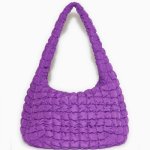 画像2: 22 Quilted wrinkled large capacity tote shoulder bag キルティング絞りアンダーアームキャリングバッグ オーバーサイズショルダートートバッグ リサイクルポリエステル ショッピング　エコバック　 (2)