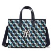 画像3: MLB  men and women retro geometric old flower tote bag shoulder bag hand bag　MLB NY幾何学模様モノグラムトートショルダーバッグ (3)