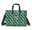 画像1: MLB  men and women retro geometric old flower tote bag shoulder bag hand bag　MLB NY幾何学模様モノグラムトートショルダーバッグ (1)