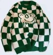 画像4: kaws bear x checkered damier sweater　 男女兼用 ユニセックスカウズベア×ダミエチェックセーター プルオーバニット (4)