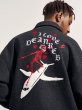 画像2: DEANREB Skull baseball uniform jacket varsity letterman jacket Stadium jumper ユニセックス 男女兼用 スカル 飛行機 ユニフォームスタジアムジャンパー ジャケット ブルゾン スタジャン (2)