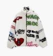 画像9: hip hop graphic zip up fleece jacket blouson  ユニセックス 男女兼用ヒップホップグラフィックジップアップフリース ジャケットブルゾンスタジアムジャンパー ジャケット  スタジャン (9)