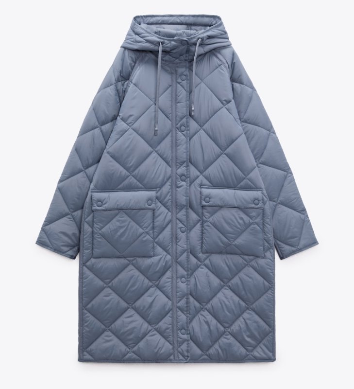 画像9: quilted hood long down coat Jacket　キルティングダウンフードロングコート ジャケット (9)