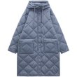 画像2: quilted hood long down coat Jacket　キルティングダウンフードロングコート ジャケット (2)