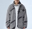 画像7: logo illustration zip up fleece jacket blouson  ユニセックス 男女兼用ロゴスタンドカラージップアップフリース ジャケットブルゾンスタジアムジャンパー ジャケット  スタジャン (7)