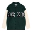 画像1: By color R628 loose sweater cardigan ユニセックス 男女兼用 バイカラーR628ロゴカーディガンセーターニット (1)