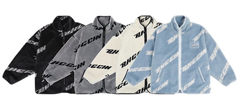 画像13: logo illustration zip up fleece jacket blouson  ユニセックス 男女兼用ロゴスタンドカラージップアップフリース ジャケットブルゾンスタジアムジャンパー ジャケット  スタジャン (13)