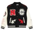 画像2: NCXK logo embroidery baseball uniform jacket blouson　ユニセッ クス男女兼用NCXK＆アルファベットロゴ刺繍ジャケットスタジアムジャンパー スタジャン ジャケットブルゾン (2)