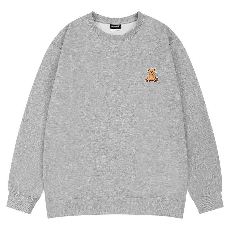 新品未使用♡くまトレーナー♡タグ付き♡110センチ Glasses bear oversize print round neck Sweatshirt ユニ