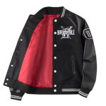 画像4: Panda baseball New York logo embroidery jacket embroidery baseball uniform jacket blouson　ユニセッ クス男女兼用パンダ野球ニューヨークロゴ刺繍ジャケットスタジアムジャンパー スタジャン ジャケットブルゾン (4)