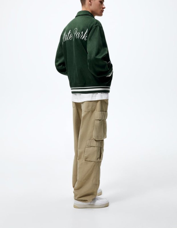 画像7: patchwork stitching bomber jacket embroidery baseball uniform jacket blouson ユニセッ クス男女兼用パッチワーク ステッチ刺繍ジャケットスタジアムジャンパー スタジャン ジャケットブルゾン (7)