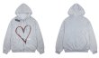 画像2: Ink Splattered Hand Painted Heart Sweater Jacket hoodie sweatshirt ユニセックス 男女兼用  ハンドペイントハートスウェット フーディー パーカー  (2)