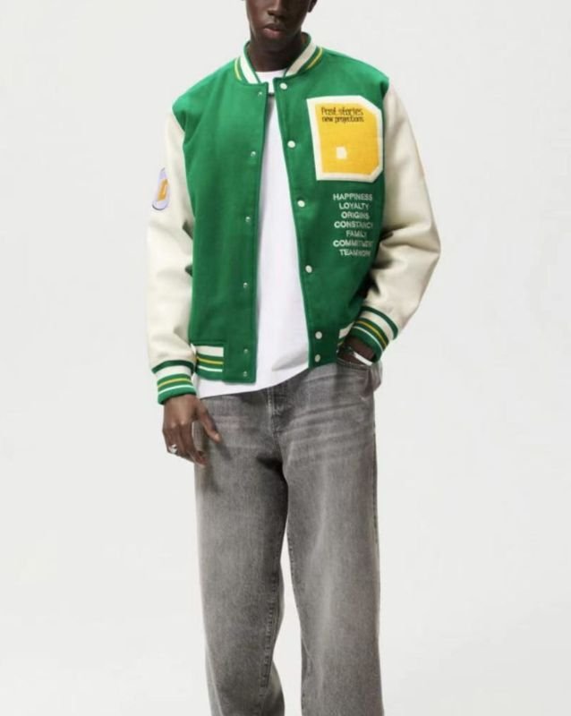 画像4: surfer embroidery jacket embroidery baseball uniform jacket blouson ユニセッ クス男女兼用サーファー刺繍ジャケットスタジアムジャンパー スタジャン ジャケットブルゾン (4)