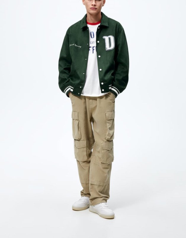 画像5: patchwork stitching bomber jacket embroidery baseball uniform jacket blouson ユニセッ クス男女兼用パッチワーク ステッチ刺繍ジャケットスタジアムジャンパー スタジャン ジャケットブルゾン (5)