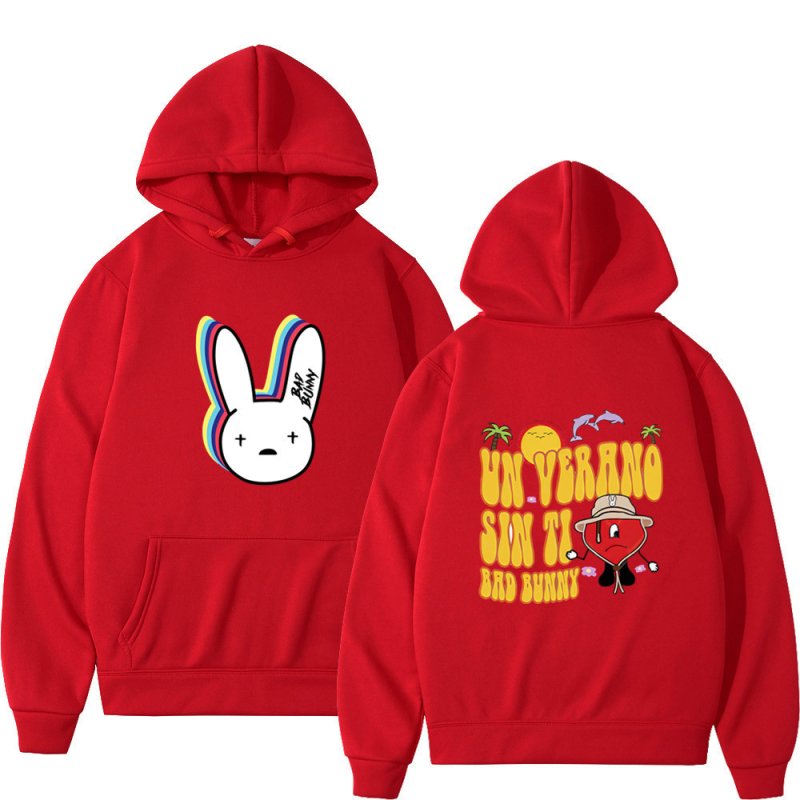 画像10: bad bunny hoodie sweater  ユニセックス 男女兼用 バッドラビット ウサギプリント フーディスウェットパーカー (10)