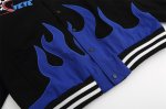 画像3: fire stitch patch embroidered flame jacket baseball uniform jacket blouson　ユニセッ クス男女兼用ファイアーステッチジャケットスタジアムジャンパー スタジャン ジャケットブルゾン (3)