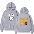 画像4: bad bunny hoodie sweater  ユニセックス 男女兼用 バッドラビット ウサギプリント フーディスウェットパーカー (4)