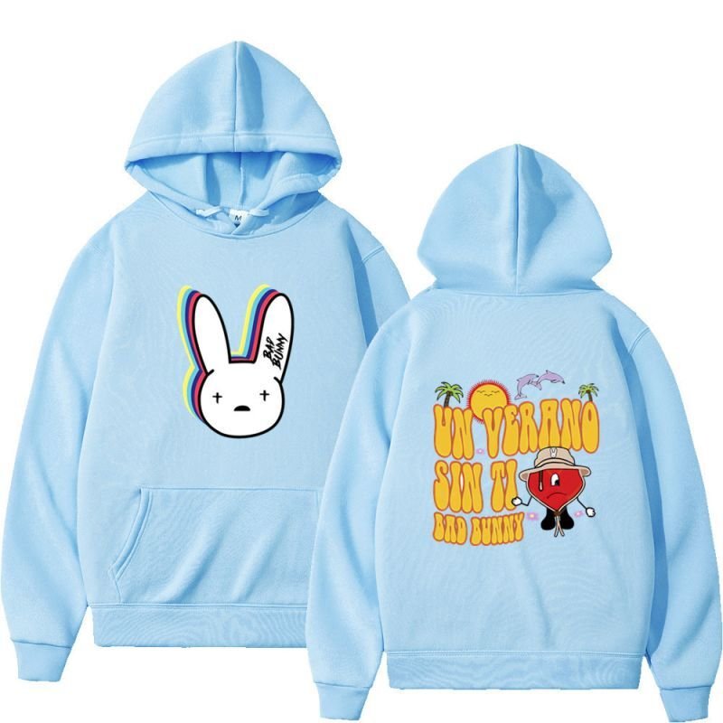 画像17: bad bunny hoodie sweater  ユニセックス 男女兼用 バッドラビット ウサギプリント フーディスウェットパーカー (17)