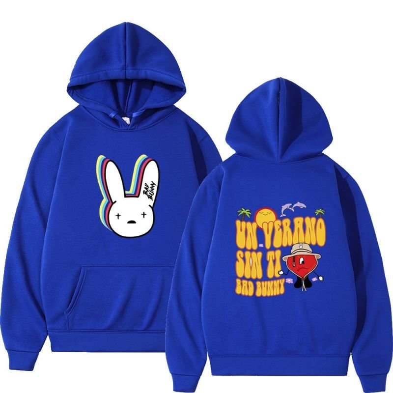 画像7: bad bunny hoodie sweater  ユニセックス 男女兼用 バッドラビット ウサギプリント フーディスウェットパーカー (7)