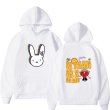 画像2: bad bunny hoodie sweater  ユニセックス 男女兼用 バッドラビット ウサギプリント フーディスウェットパーカー (2)