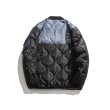 画像4: Quilted down bi-color amy stitch jacket coat blouson　ユニセッ クス男女兼用キルティングダウンバイカラーアミーステッチ ジャケットジャケットスタジアムジャンパー スタジャン ジャケットブルゾン (4)