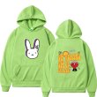 画像16: bad bunny hoodie sweater  ユニセックス 男女兼用 バッドラビット ウサギプリント フーディスウェットパーカー (16)
