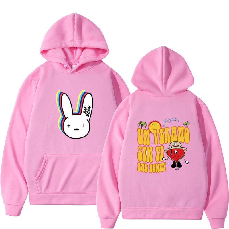 画像13: bad bunny hoodie sweater  ユニセックス 男女兼用 バッドラビット ウサギプリント フーディスウェットパーカー (13)