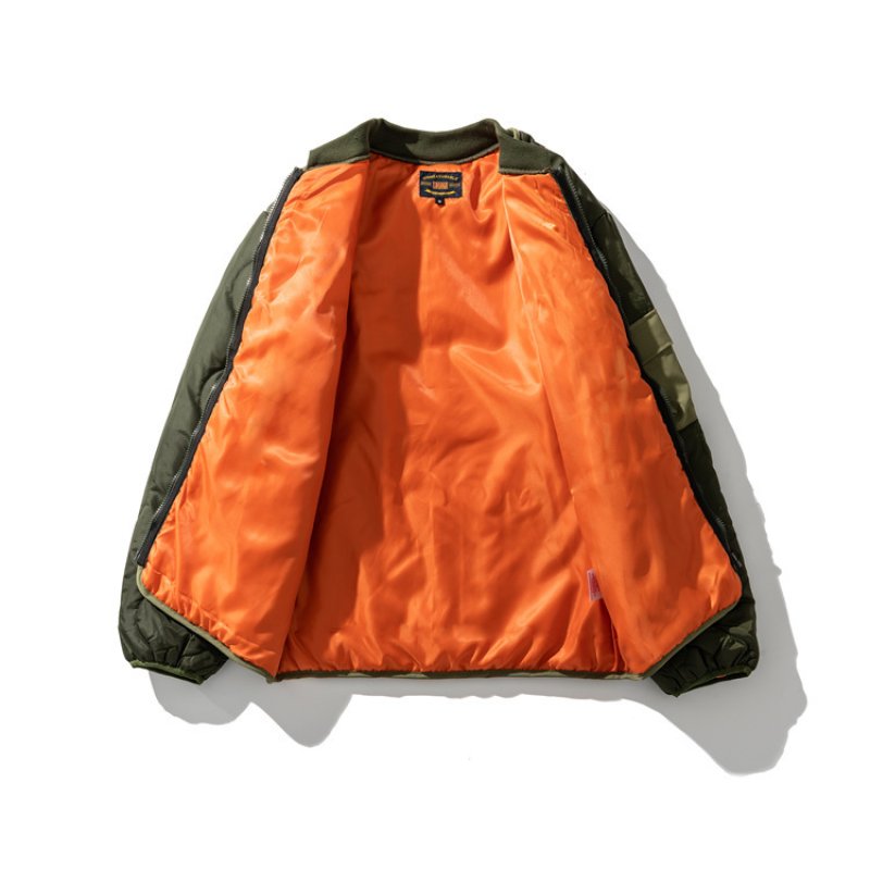 画像8: Quilted down bi-color amy stitch jacket coat blouson ユニセッ クス男女兼用キルティングダウンバイカラーアミーステッチ ジャケットジャケットスタジアムジャンパー スタジャン ジャケットブルゾン (8)