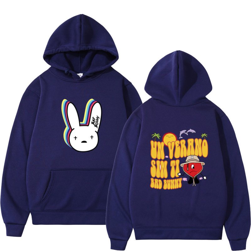 画像6: bad bunny hoodie sweater  ユニセックス 男女兼用 バッドラビット ウサギプリント フーディスウェットパーカー (6)