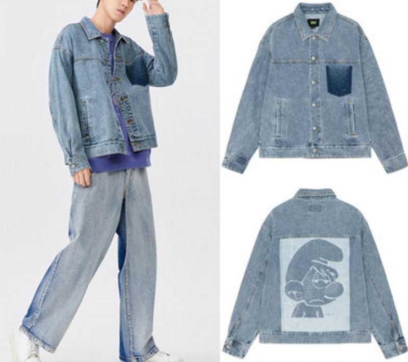 画像5: smurfs denim G jacket jumper ユニセックス 男女兼用スマーフデニムGジャンスジャケット ブルゾン スタジャン (5)