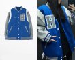 画像3: ruffian handsome hip-hopH logo embroidery baseball uniform jacket blouson　ユニセッ クス男女兼用H刺繍ジャケットスタジアムジャンパー スタジャン ジャケットブルゾン (3)