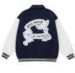 画像3: pigeon embroidery embroidery baseball uniform jacket blouson　ユニセッ クス男女兼用ピジョン鳩刺繍ジャケットスタジアムジャンパー スタジャン ジャケットブルゾン (3)