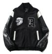 画像2: tiger head embroidery embroidery baseball uniform jacket blouson　ユニセッ クス男女兼用タイガー ヘッド刺繍ジャケットスタジアムジャンパー スタジャン ジャケットブルゾンバイカージャケット (2)