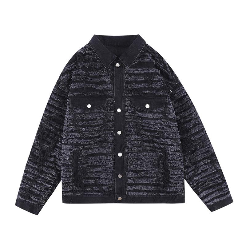 画像2: Heavy wash damage denim jacket G Jean blouson ユニセッ クス男女兼用ヘビーウォッシュダメージ デニムジャケット Gジャンブルゾン (2)