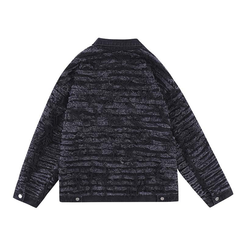 画像4: Heavy wash damage denim jacket G Jean blouson ユニセッ クス男女兼用ヘビーウォッシュダメージ デニムジャケット Gジャンブルゾン (4)